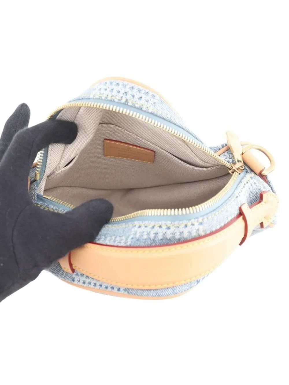 Louis Vuitton Shoulder Bag Damier Denim Cotton Chess